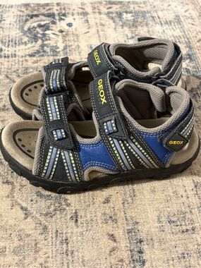 Geox Size EU29 US11 Kids Blue and Gray Open-Toe Sandals